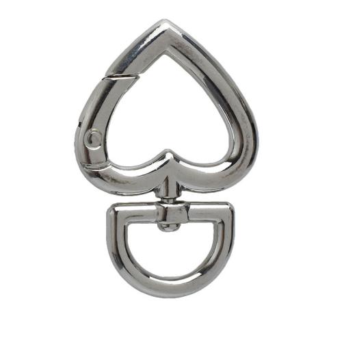 Stainless Steel Key Clasp, 304 Stainless Steel, Heart, DIY, original color, 32x47mm, Sold By PC