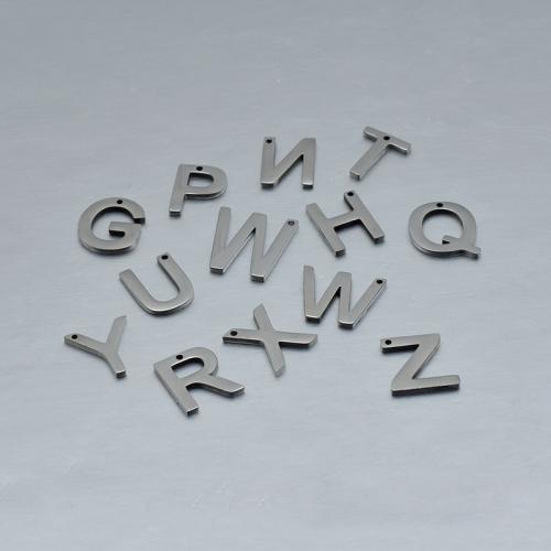 Stainless Steel Letter Pendants, 304 Stainless Steel, Alphabet Letter, polished, DIY & different size for choice, original color, Sold By PC
