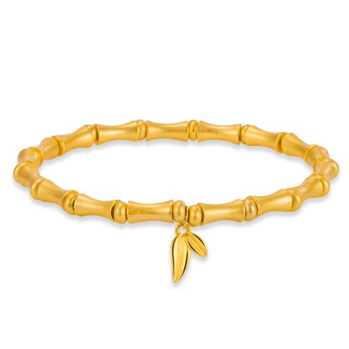 Brass Bracelet & Bangle, plated, for woman, golden, Length:Approx 17 cm, Sold By PC