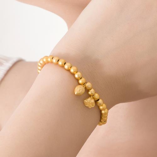 Messing-Armbänder, Messing, plattiert, für Frau, goldfarben, Länge:ca. 18 cm, verkauft von PC