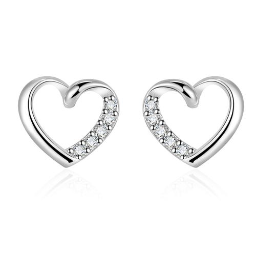 Cubic Zirconia Micro Pave Brass Earring, plated, micro pave cubic zirconia & for woman, platinum color, 8x10mm, Sold By Pair