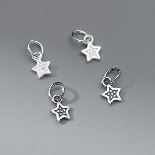925 Sterling Silver Pendant, Star, DIY, more colors for choice, 8x6x1mm, Sold By PC