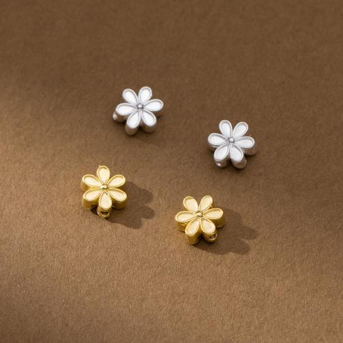 Perles en argent sterling 925, fleur, Placage, DIY, plus de couleurs à choisir, 11x5.20mm, Trou:Environ 1.5mm, Vendu par PC
