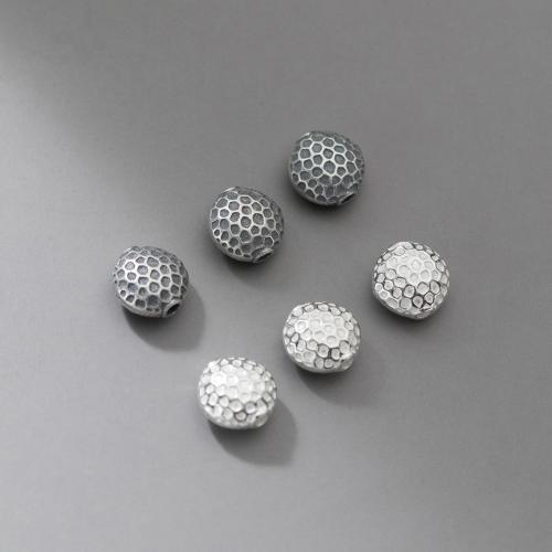 Spacer Beads Jóias, 925 de prata esterlina, Padrão Geométrico, DIY, Mais cores pare escolha, 7.80x4.70mm, Buraco:Aprox 1.5mm, vendido por PC