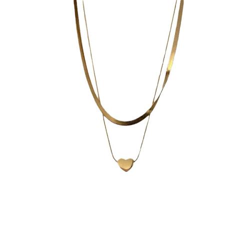 Titanstahl Halskette, mit Verlängerungskettchen von 6cm, Doppelschicht & Modeschmuck & für Frau, keine, Länge ca. 40 cm, ca. 45 cm, verkauft von PC