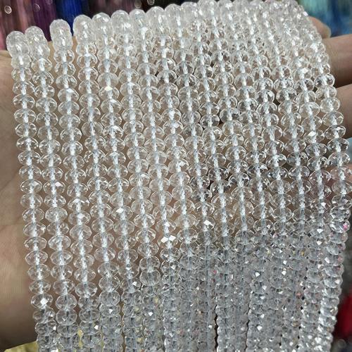 Perles de Quartz clair naturel, abaque, bijoux de mode & DIY & facettes, transparent, 4x6mm, Vendu par Environ 38 cm brin