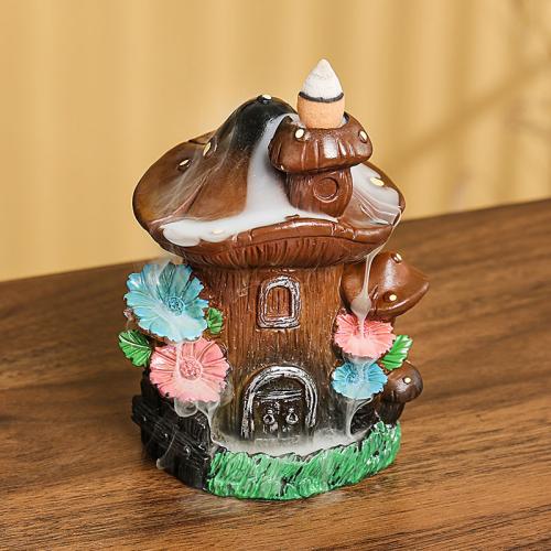 Backflow Incense Burner, Resin, half handmade, for home and office & durable, 106x80x131mm, Sold By PC
