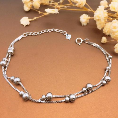 925 Sterling Silver Bangle Bracelet, with 3.5cm extender chain, polished, Double Layer & fashion jewelry & for woman, nickel, lead & cadmium free, Length:Approx 19.5 cm, Sold By PC
