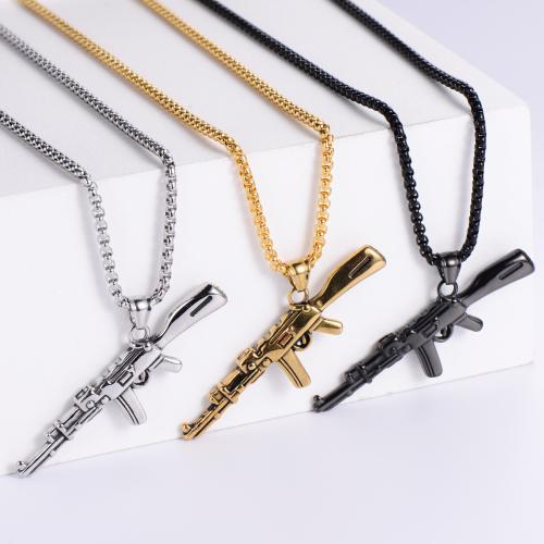 Stainless Steel Jewelry Necklace, 304 Stainless Steel, fashion jewelry & different styles for choice & for man, more colors for choice, Length:Approx 60 cm, Sold By PC
