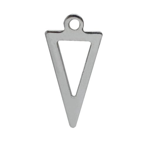 Stainless Steel Pendants, 304 Stainless Steel, Triangle, polished, DIY & hollow, original color, 10x20x1.10mm, Sold By PC