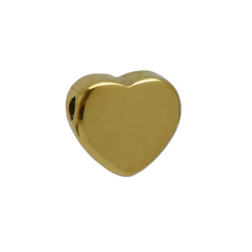 Stainless Steel Beads 304 Stainless Steel Heart Vacuum Ion Plating DIY golden Sold By PC