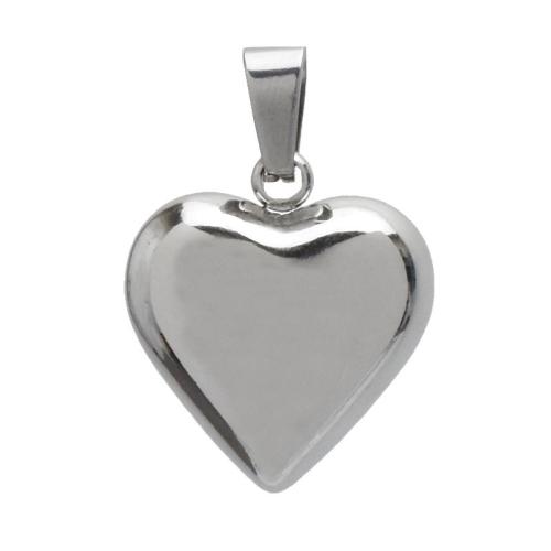 Stainless Steel Heart Pendants, 304 Stainless Steel, polished, DIY, original color, 20x21x7.75mm, Sold By PC