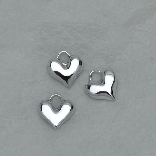 Zinc Alloy Heart Pendants silver color plated DIY nickel lead & cadmium free Sold By PC