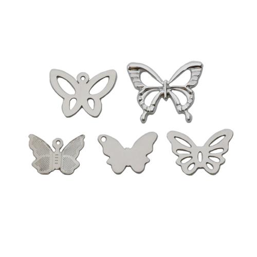 Stainless Steel Animal Pendants 304 Stainless Steel with Zinc Alloy Butterfly polished DIY Sold By PC
