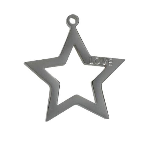 Stainless Steel Pendants, 304 Stainless Steel, Star, polished, DIY, original color, 25x38x2.40mm, Sold By PC