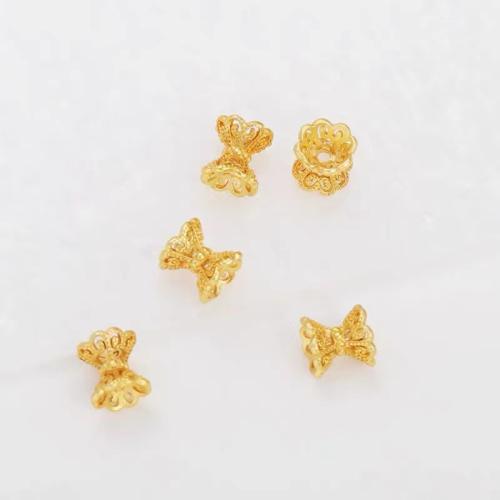 Brass Bead Cap, Flower, gold color plated, DIY, nickel, lead & cadmium free, 8x9mm, Sold By PC