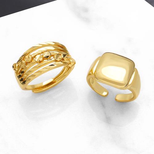 Mässing Finger Ring, plated, mode smycken & olika mönster för val, gyllene, nickel, bly och kadmium gratis, Säljs av PC