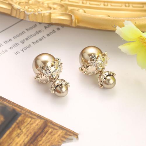 Zinc Alloy Stud Earring plated fashion jewelry golden nickel lead & cadmium free Sold By Pair