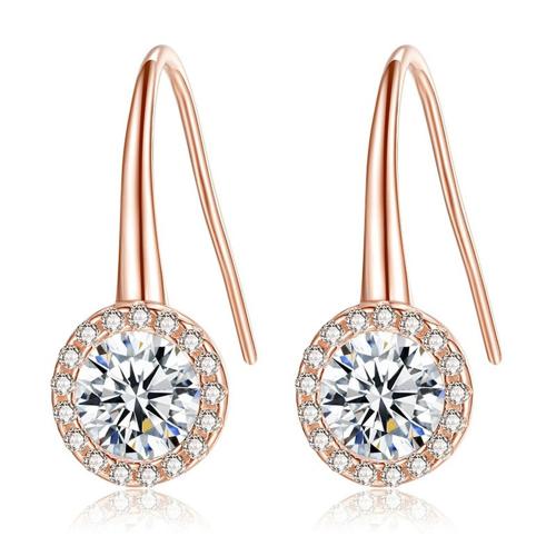 Cubic Zirconia Micro Pave Brass Earring, plated, micro pave cubic zirconia & for woman, more colors for choice, 20x8mm, Sold By Pair