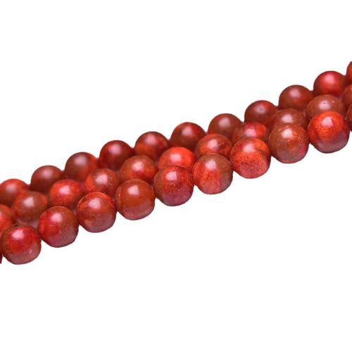 Synthetische Korallen Perlen, Graskoralle, rund, DIY & verschiedene Größen vorhanden, rot, verkauft per ca. 38-40 cm Strang