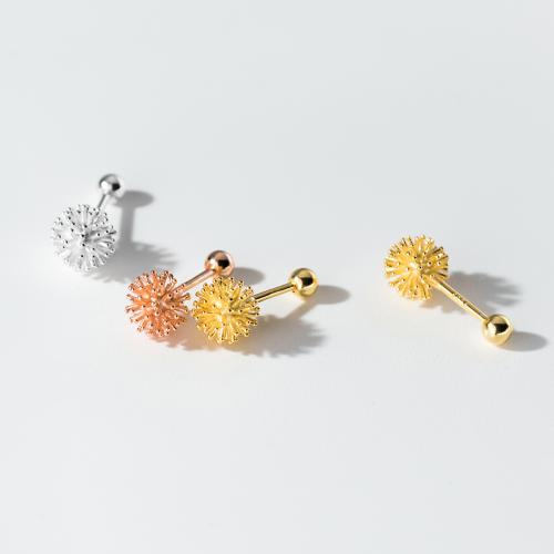 925 ασημένιο ασήμι Stud σκουλαρίκι, Πικραλίδα, επιχρυσωμένο, κοσμήματα μόδας & για τη γυναίκα, περισσότερα χρώματα για την επιλογή, 7mm, Sold Με Ζεύγος