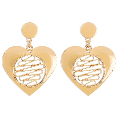 Tibetan Style Drop Earring, Heart, plated, for woman & hollow, more colors for choice, 55x70mm, Sold By Pair