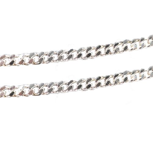925 Sterling Silver Chains, sideways chain & DIY & different size for choice, silver color, Sold By G