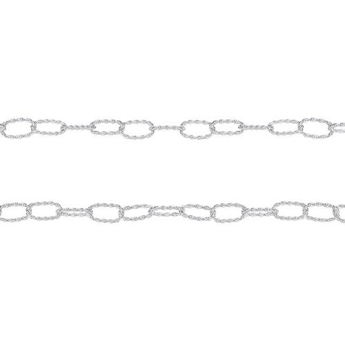 925 Sterling Silver Chains, cross chain & DIY, silver color, 6.50mm, Sold By G