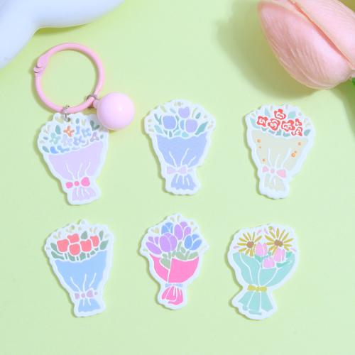Acrylic Key Clasp Setting Bouquet printing DIY Sold By PC