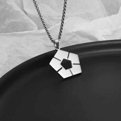 Colar de jóias de aço inoxidável, Aço inoxidável 304, polido, joias de moda & unissex, cor original, comprimento Aprox 60 cm, vendido por PC