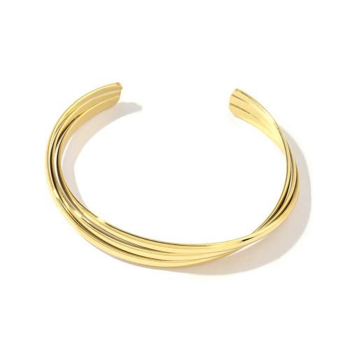 Titanium stål armbånd, mode smykker & for kvinde, gylden, Indvendig diameter:Ca. 55mm, Solgt af PC