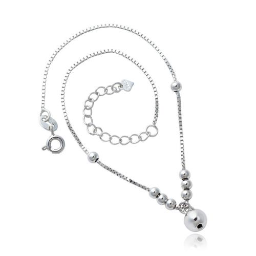 Fashion Sterling Silver Anklet, 925 Sterling Silver, with 3cm extender chain, fashion jewelry & for woman, nickel, lead & cadmium free, Length:Approx 21.4 cm, Sold By PC