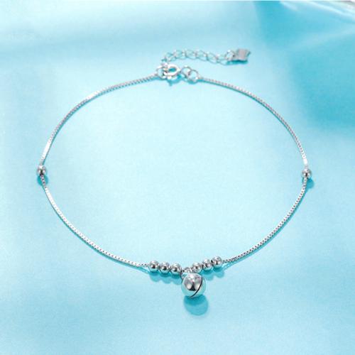 Fashion Sterling Silver Anklet, 925 Sterling Silver, fashion jewelry & for woman, nickel, lead & cadmium free, Length:Approx 20.5 cm, Sold By PC