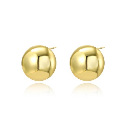 Brass Stud Earring Round high quality plated fashion jewelry & for woman nickel lead & cadmium free Sold By Pair