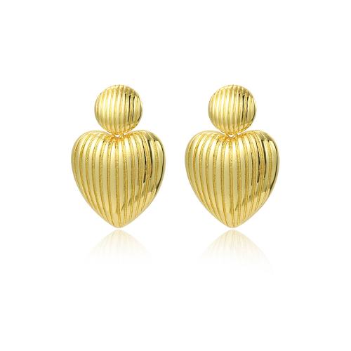 Brass Stud Earring, Heart, high quality plated, fashion jewelry & for woman, more colors for choice, nickel, lead & cadmium free, 25x35mm, Sold By Pair