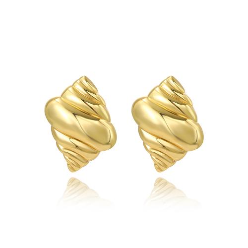 Brass Stud Earring, Conch, high quality plated, fashion jewelry & for woman, more colors for choice, nickel, lead & cadmium free, 21x27mm, Sold By Pair