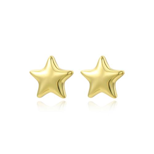 Brass Stud Earring, Star, high quality plated, fashion jewelry & for woman, more colors for choice, nickel, lead & cadmium free, 19mm, Sold By Pair