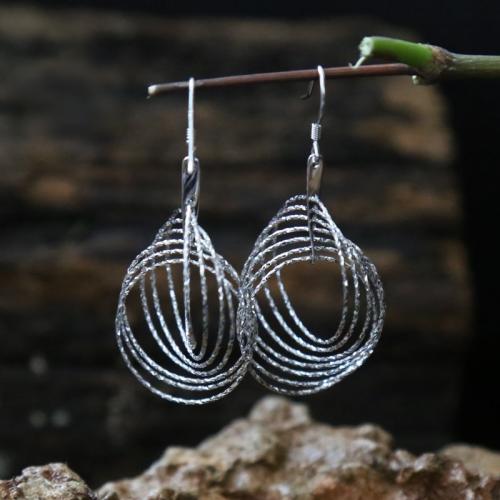 925 Sterling Silver Drop -øreringe, 925 Sterling Sølv, mode smykker & for kvinde, nikkel, bly & cadmium fri, Solgt af par