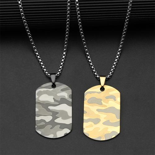 Stainless Steel Jewelry Necklace, 304 Stainless Steel, fashion jewelry & Unisex, more colors for choice, 48x28mm, Length:Approx 60 cm, Sold By PC