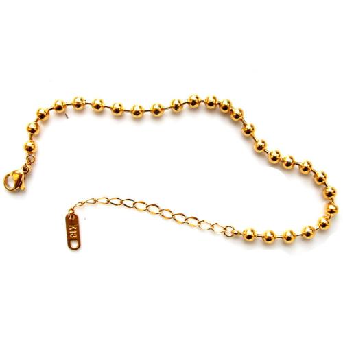 Pulseira  de jóias de aço inox, Aço inoxidável 304, with 5cm extender chain, 18K banhado a ouro, joias de moda & para mulher, dourado, vendido para Aprox 16 cm Strand