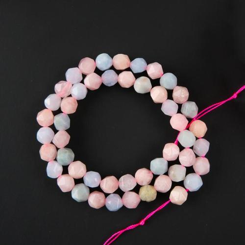 Gemstone Jewelry Beads, Morganite, polished, DIY & faceted, multi-colored, 6mm, Approx 45PCs/Strand, Sold Per Approx 38 cm Strand