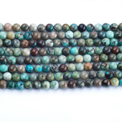 Türkis Perlen, rund, poliert, DIY & verschiedene Größen vorhanden, dunkelgrün, verkauft per ca. 38 cm Strang