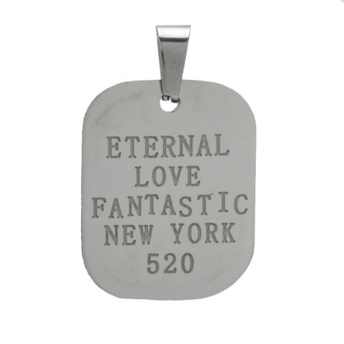 Stainless Steel Tag Charm, 304 Stainless Steel, polished, DIY, original color, 20x30mm, Sold By PC