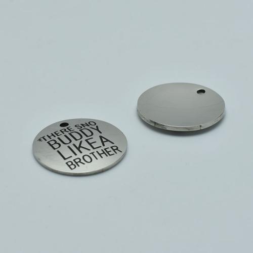 Stainless Steel Pendants 304 Stainless Steel Flat Round polished DIY original color Sold By PC
