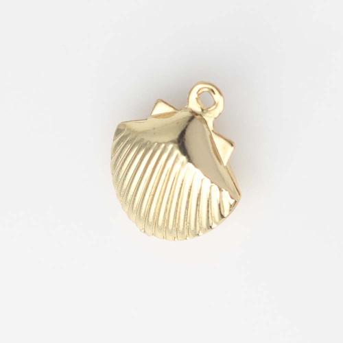 Brass Jewelry Pendants, Shell, gold color plated, DIY, nickel, lead & cadmium free, 12.70x5.20x10.70mm, Sold By PC