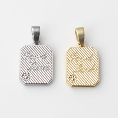Brass Jewelry Pendants Square plated DIY nickel lead & cadmium free Sold By PC