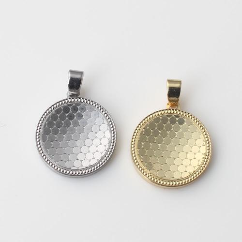 Brass Jewelry Pendants, Round, plated, DIY, more colors for choice, nickel, lead & cadmium free, 15.80x14.10x1.80mm, Sold By PC