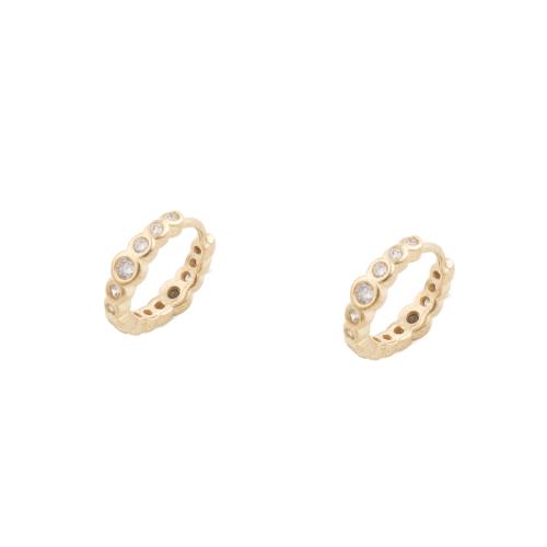Cubic Zirconia Micro Pave Brass Earring, plated, micro pave cubic zirconia & for woman, gold, 12x3x12.50mm, 5Pairs/Lot, Sold By Lot