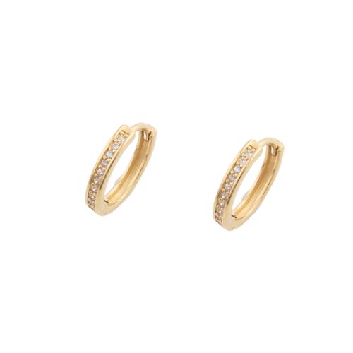 Cubic Zirconia Micro Pave Brass Earring plated micro pave cubic zirconia & for woman gold Sold By Lot