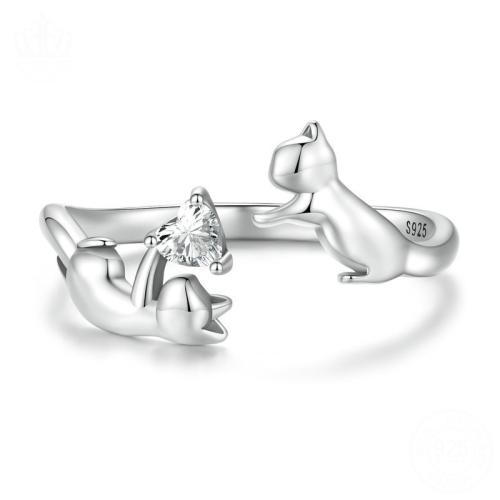 Kubični Zirconia mikro utre srebra prstenje, 925 Sterling Silver, pozlaćen, micro utrti kubni cirkonij & za žene, platine u boji, Prodano By PC